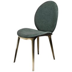 Chaise Visionnaire Astrid tapissée avec pieds en aluminium d'Alessandro La Spada