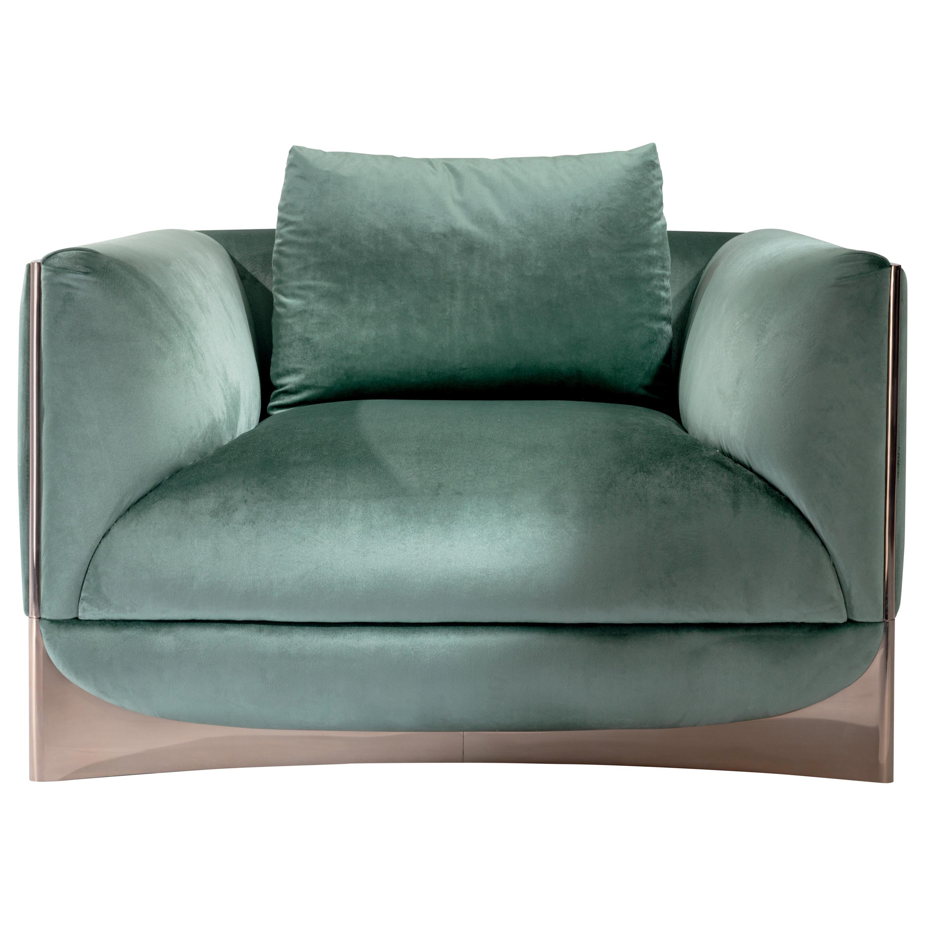 Visionnaire Cà Foscari Armchair in Wood with Upholstery by Alessandro La Spada For Sale