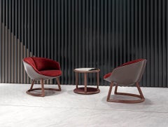 Fauteuil Visionnaire Camden avec cadre en bois et tapisserie de Mauro Lipparini