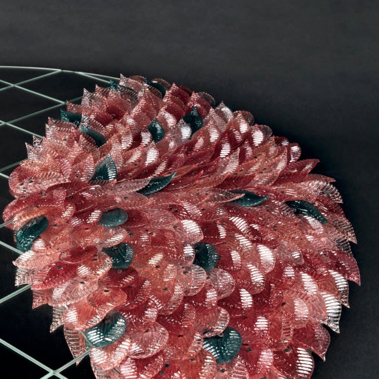 Visionnaire Foglia Round Mirror In Murano Glass By Zanellato Bortotto For Sale At 1stdibs