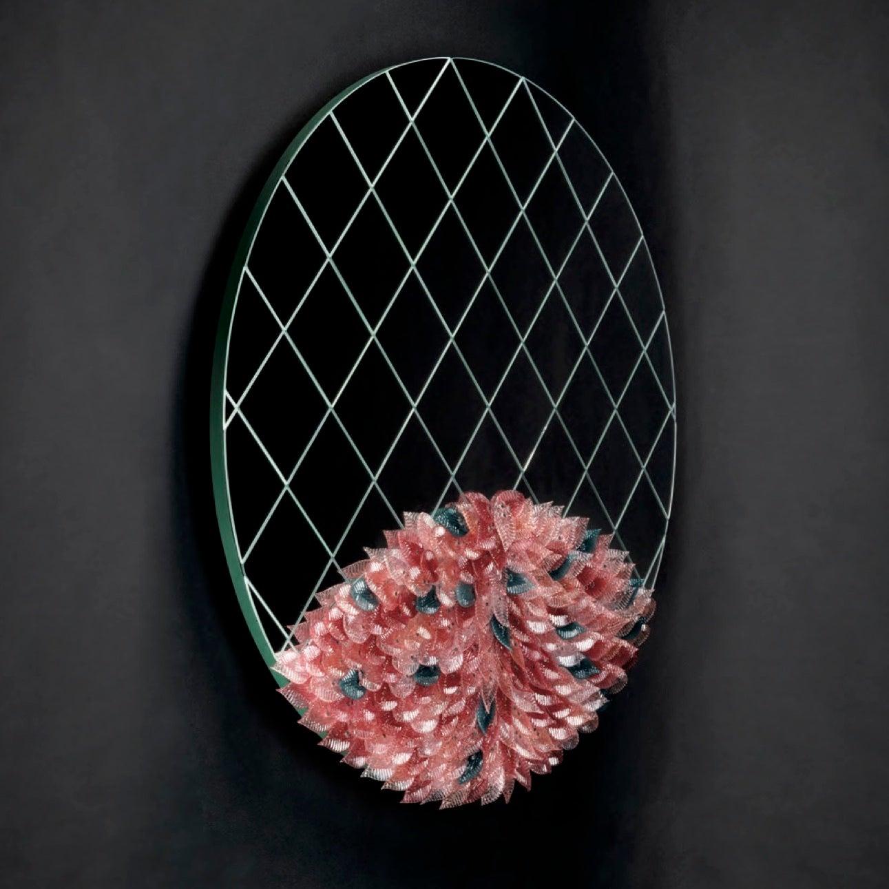 Visionnaire Foglia Runder Spiegel aus Murano Glas von Zanellato Bortotto (Moderne) im Angebot