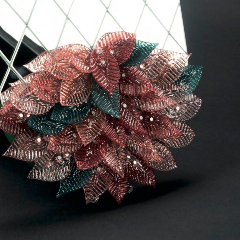 Visionnaire Foglia Round Mirror In Murano Glass By Zanellato Bortotto For Sale At 1stdibs