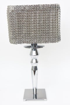 Visionnaire Isottta Silver Aluminum Chain Link Luxury Table Lamp Italian