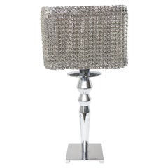 Visionnaire Isottta Silver Aluminum Chain Link Luxury Table Lamp Lampada Italiana