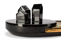 Vassoio ovale Visionnaire Casale in Wood e ceramica di Fausto Salvi