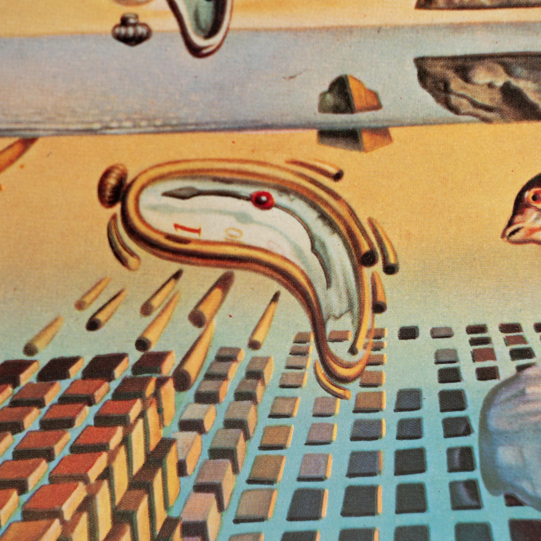 Paper Visions of Dalí: A 1957 Surrealist Framed Color Cliché For Sale