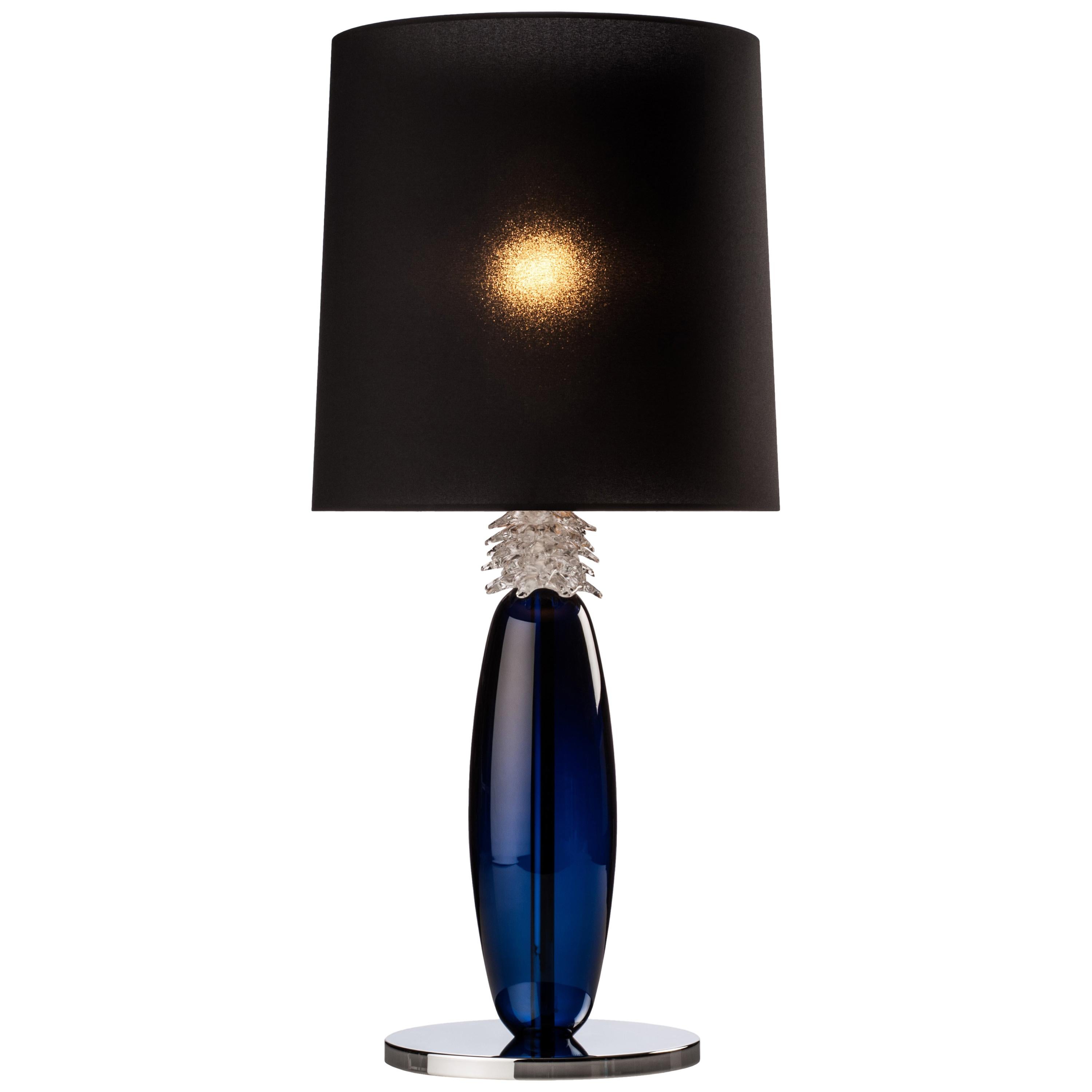 Visir Table Light in Transparent Blue and Black by Venini