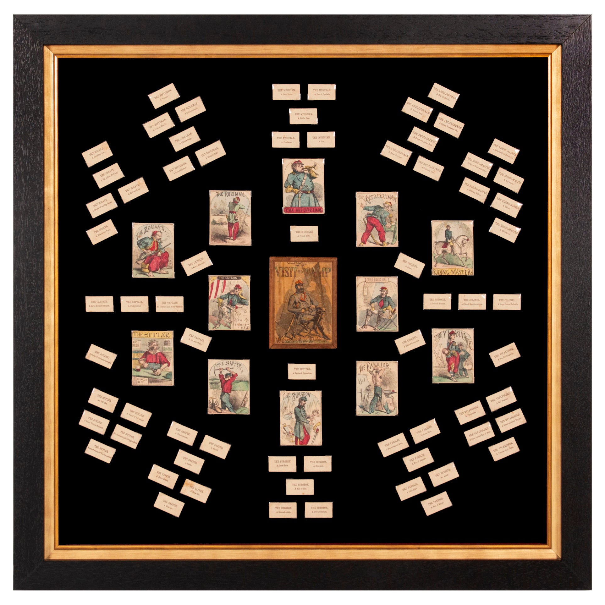 "Visit to Camp" Rare Card Game by McLaughlin Brother of New York, Ca 1871
