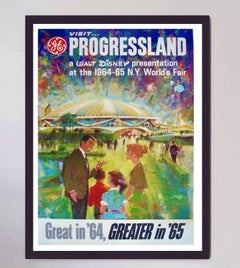 Visita il Progressland di Walt Disney, Fiera Mondiale di New York 1964-65 Poster originale