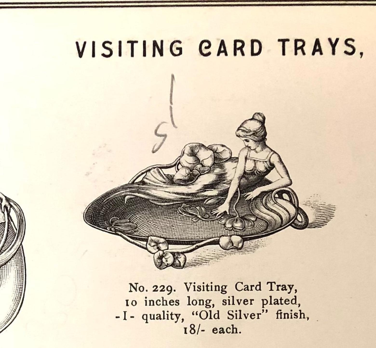 Visiting Card Tray, German, Jugendstil, Art Nouveau, Liberty, 1900, WMF For Sale 9