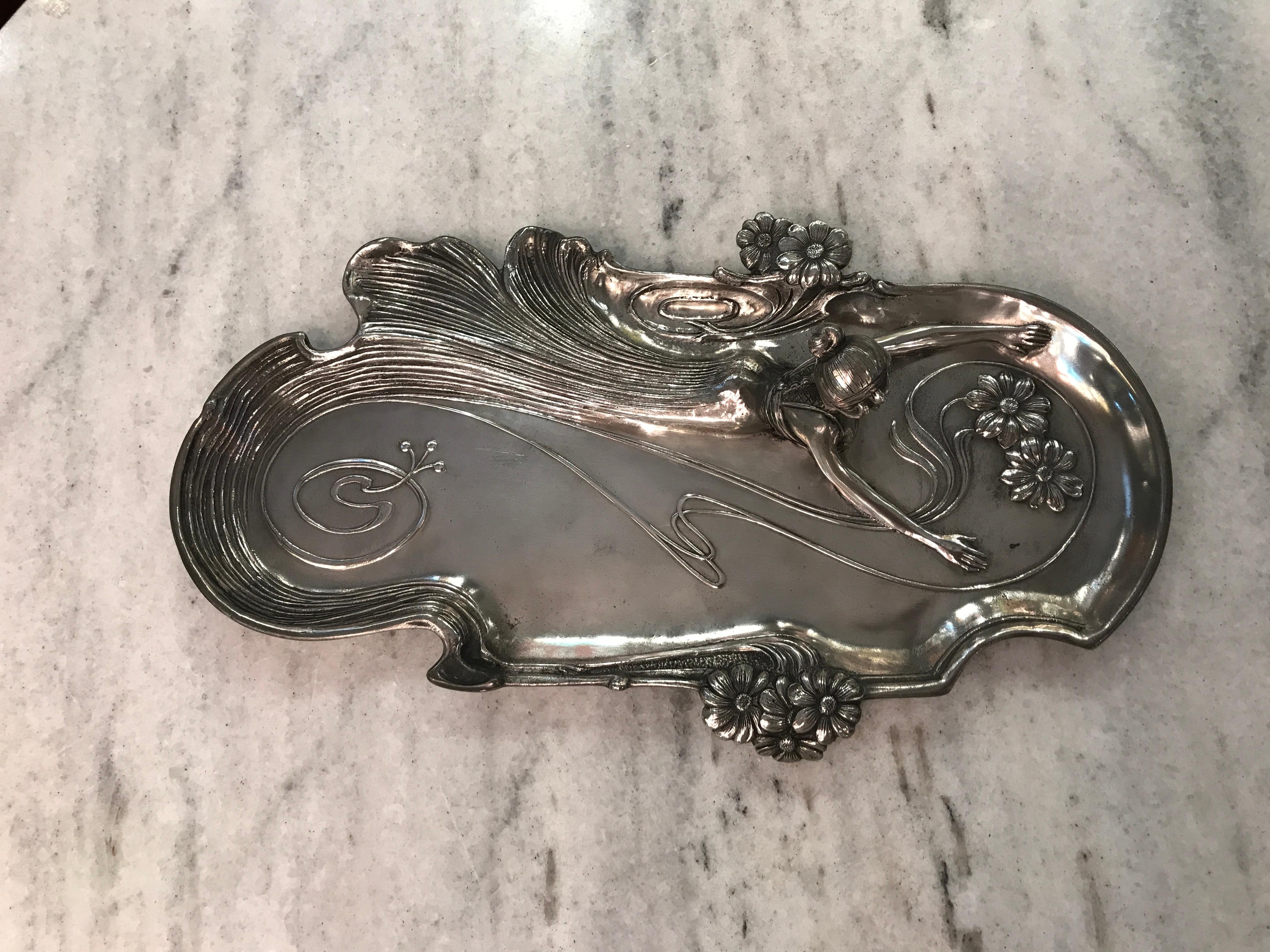 Early 20th Century Visiting Card Tray, German, Jugendstil, Art Nouveau, Liberty, 1900, WMF For Sale
