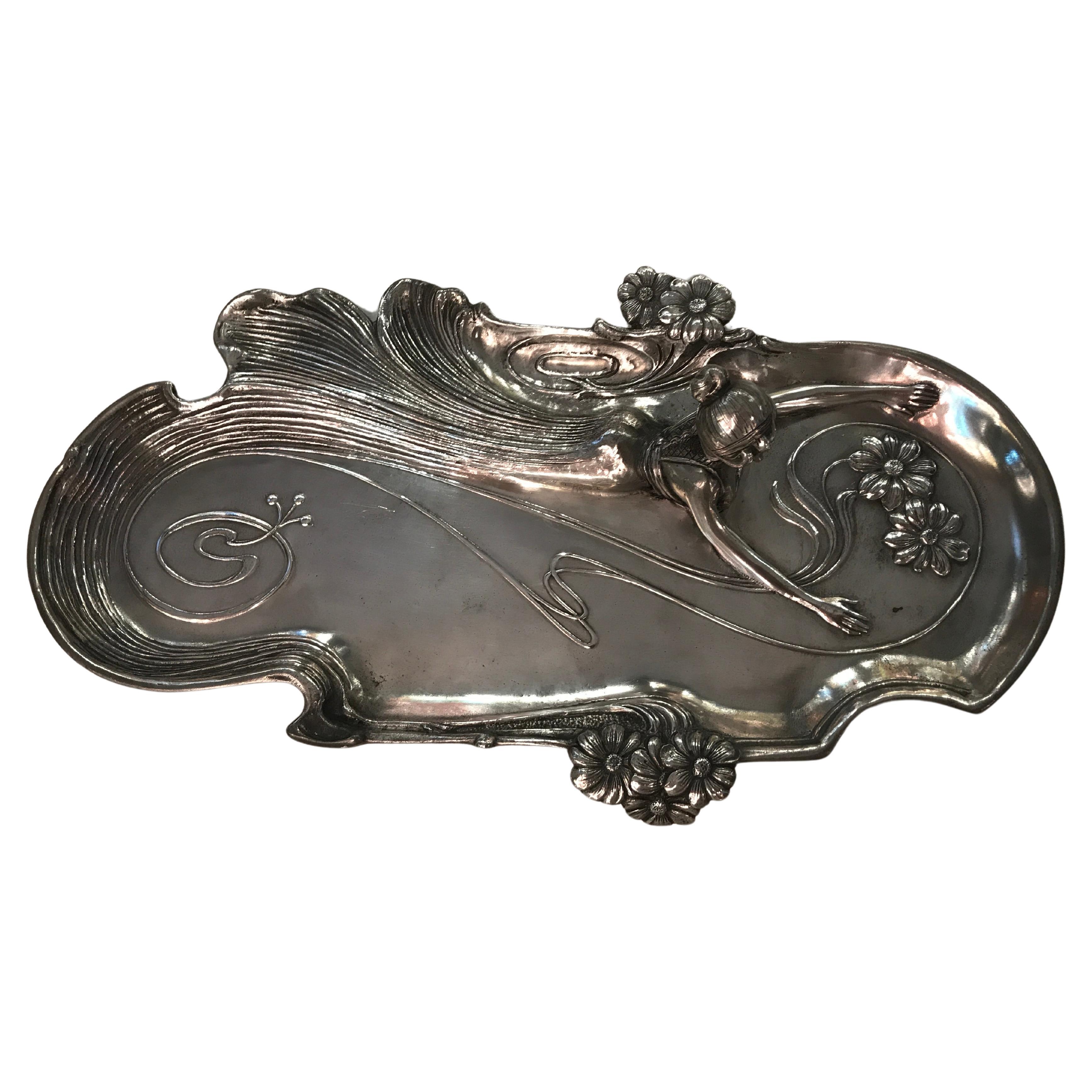 Visiting Card Tray, German, Jugendstil, Art Nouveau, Liberty, 1900, WMF For Sale