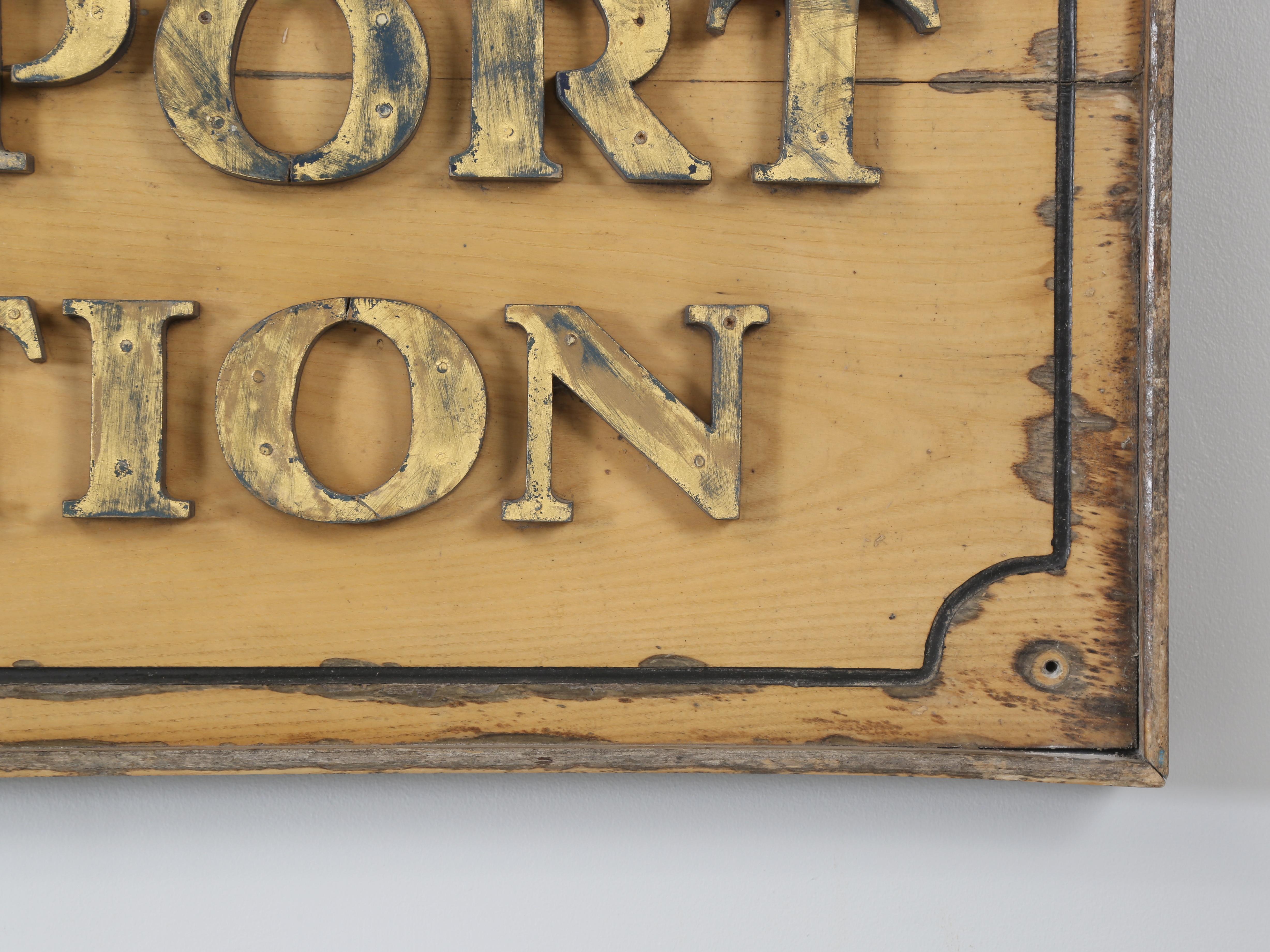 Country Visitors Please Report To Reception, Antique Sign Original Unrestored Condition For Sale