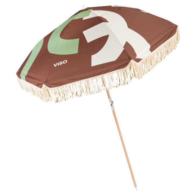 Viso Beach Umbrella 0102 in Canvas and Wood Pole For Sale