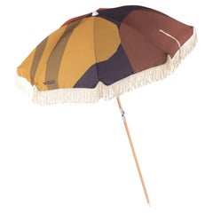 Viso Beach Umbrella V142 in Orange Canvas and Wood Pole