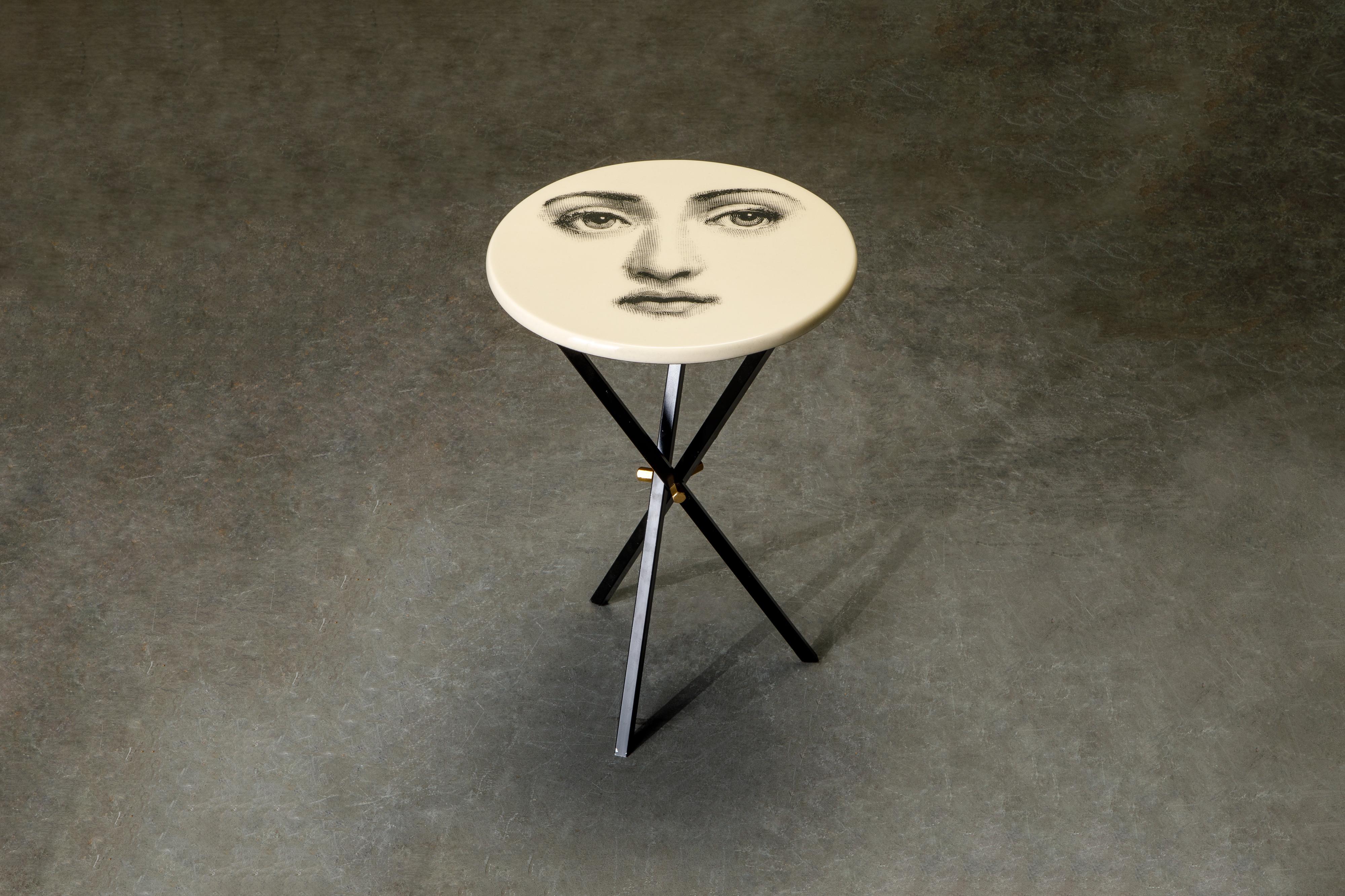 Mid-Century Modern 'Viso Di Donno' Pair of Side Tables by Piero Fornasetti, circa 1960s, Signed