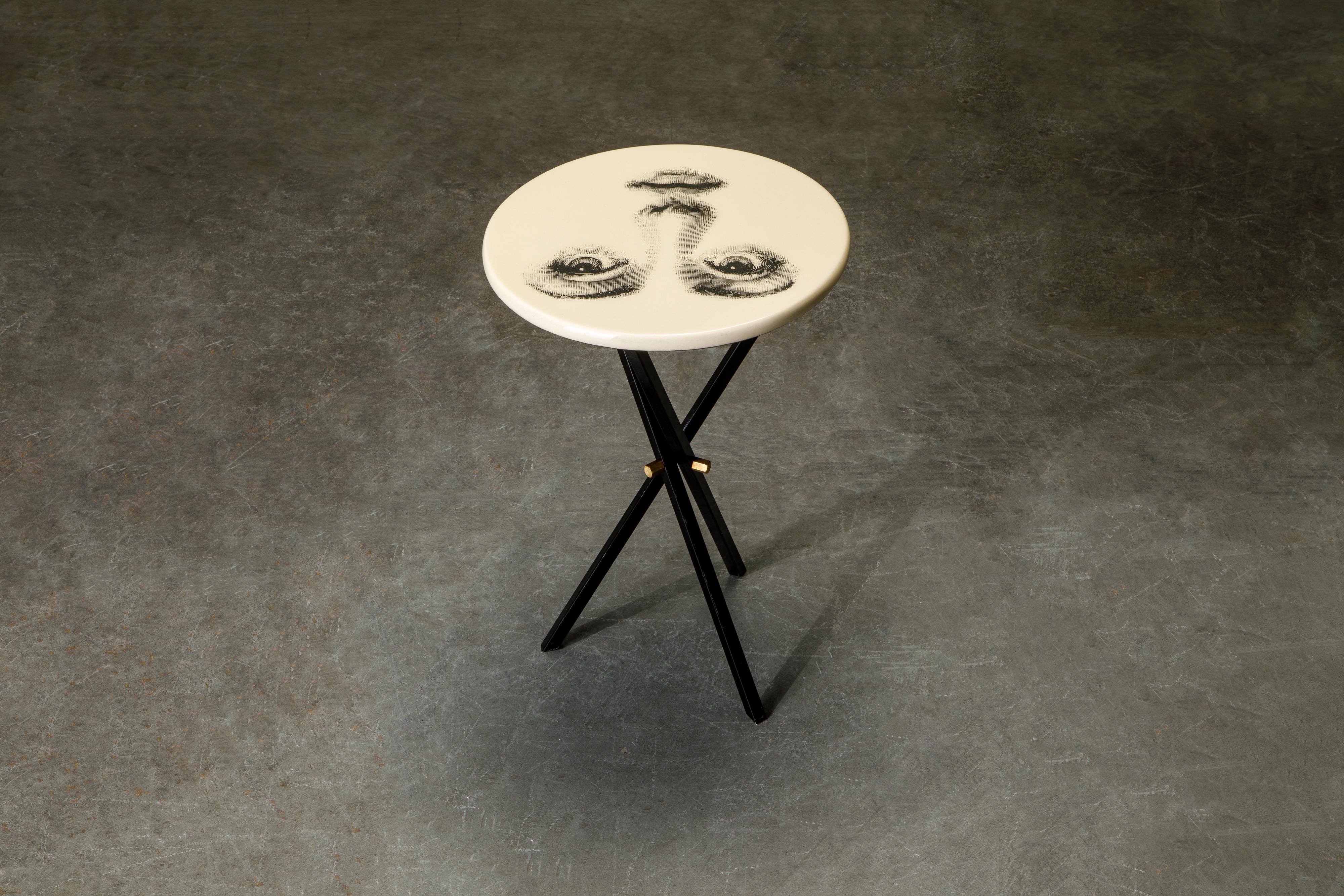 20th Century 'Viso Di Donno' Pair of Side Tables by Piero Fornasetti, circa 1960s, Signed