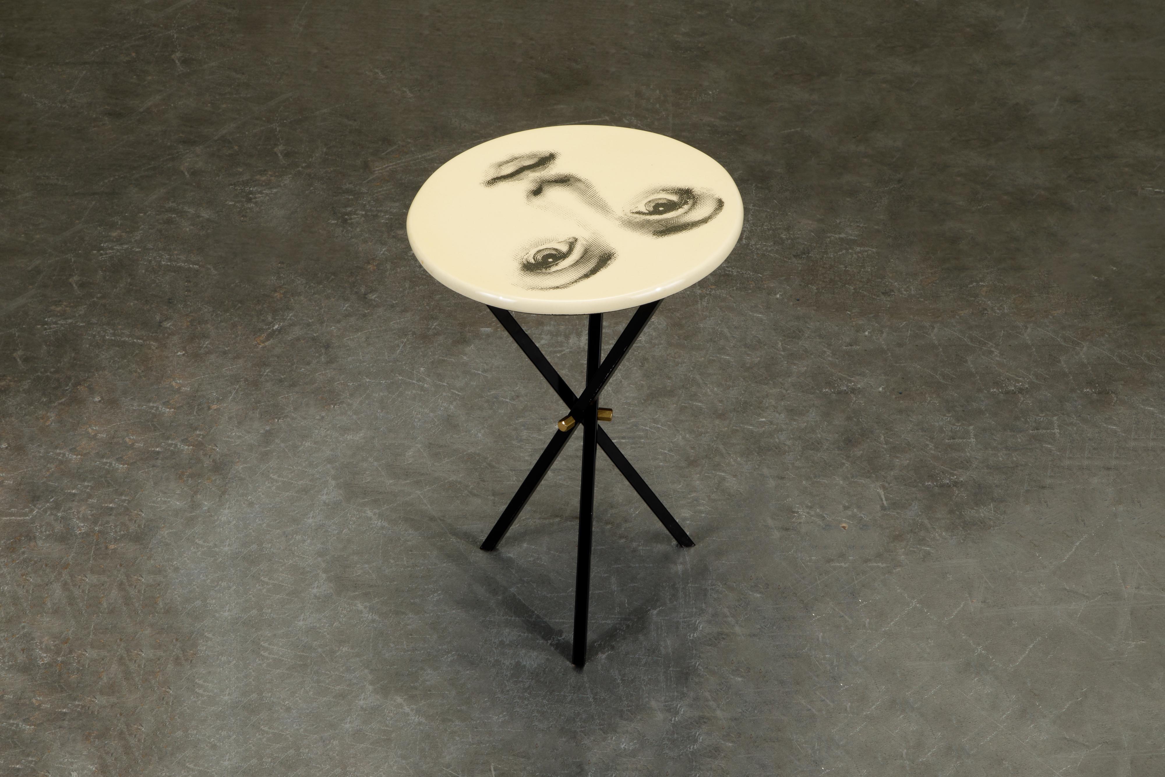Lacquered 'Viso Di Donno' Side Table by Piero Fornasetti, circa 1960s, Signed