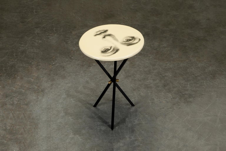'Viso Di Donno' Side Table by Piero Fornasetti, circa 1960s, Signed In Excellent Condition In Los Angeles, CA