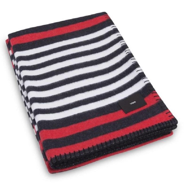 Unknown Viso Merino Blanket VMEB0201 in Black, White and Red