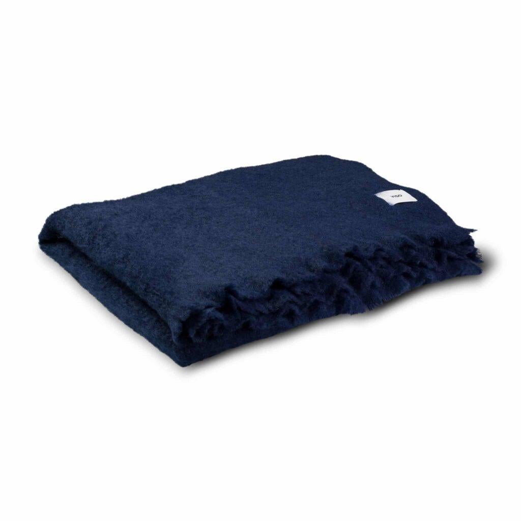 Viso Mohair Blanket VMB02001 in Navy In New Condition For Sale In New York, NY
