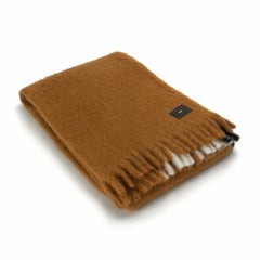 Viso Mohair Blanket VMB0304 in Camel, Black and White