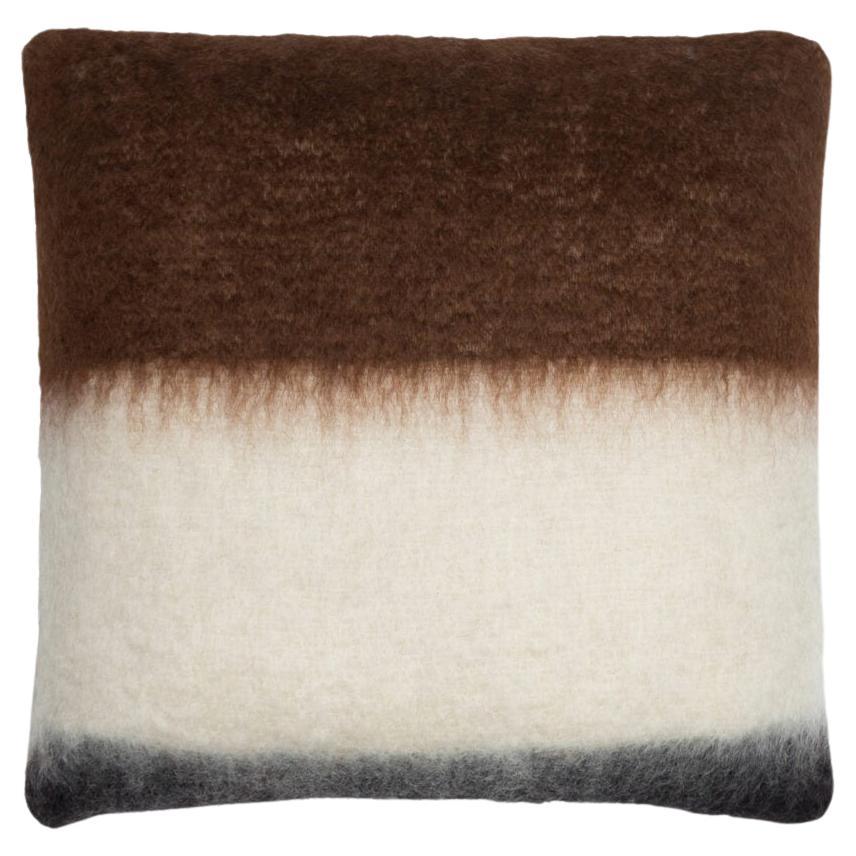 Viso Mohair Pillow VMP0305 in Brown, White And Black