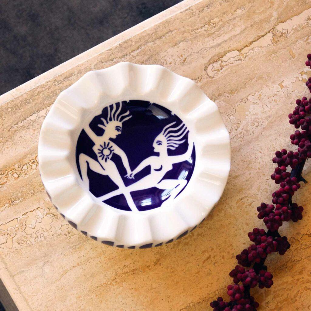 Spanish Viso Porcelain Aquarius Zodiac Key Tray 0101-AQ