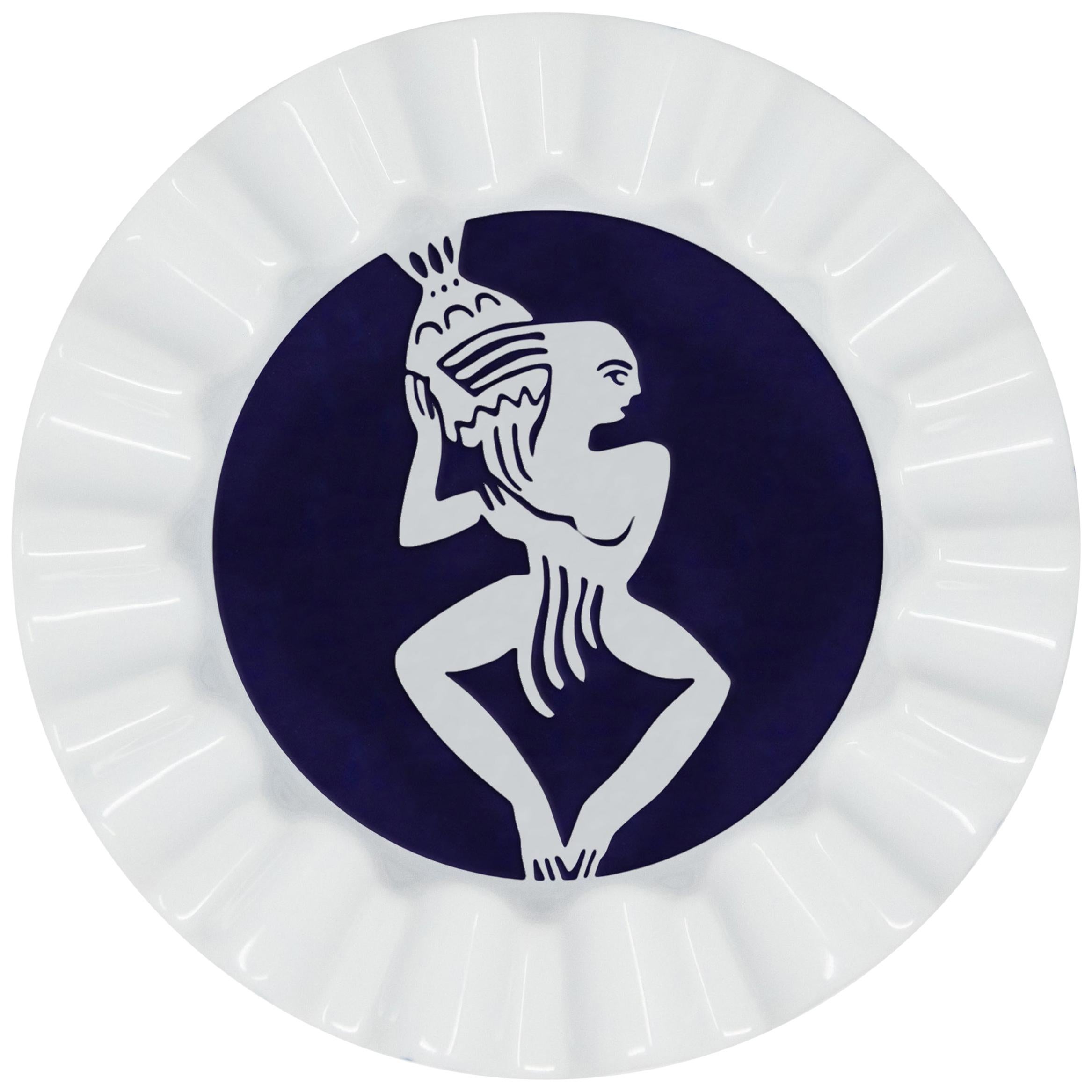 Vassoio portachiavi dello zodiaco Viso in porcellana Aquarius 0101-AQ in vendita