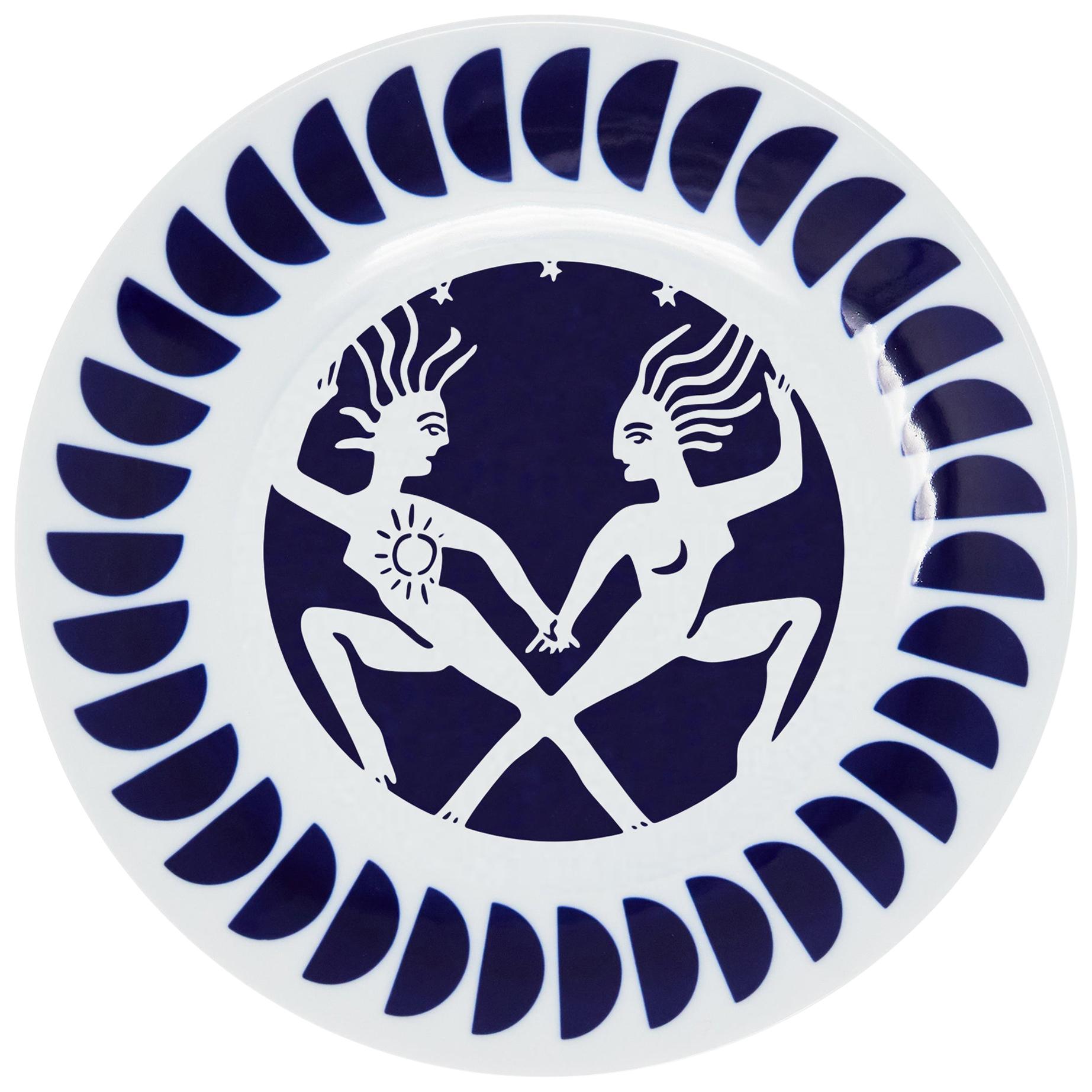 Assiette zodiaque en porcelaine Viso Gemini 0301-GE en vente