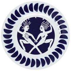 Viso Porcelain Zodiac Plate Gemini 0301-GE