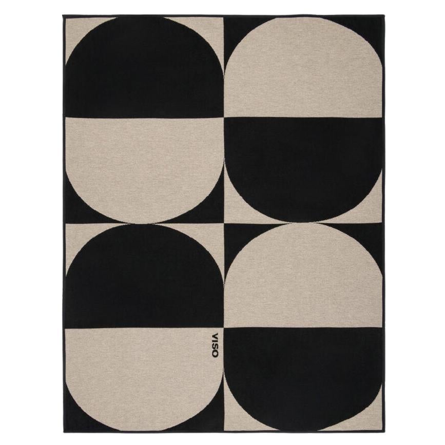 Viso Tapestry Cotton Blanket VTB0602 in White and Black