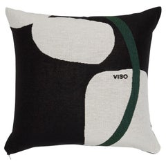 Viso Tapestry Pillow V135 in Cream and Black