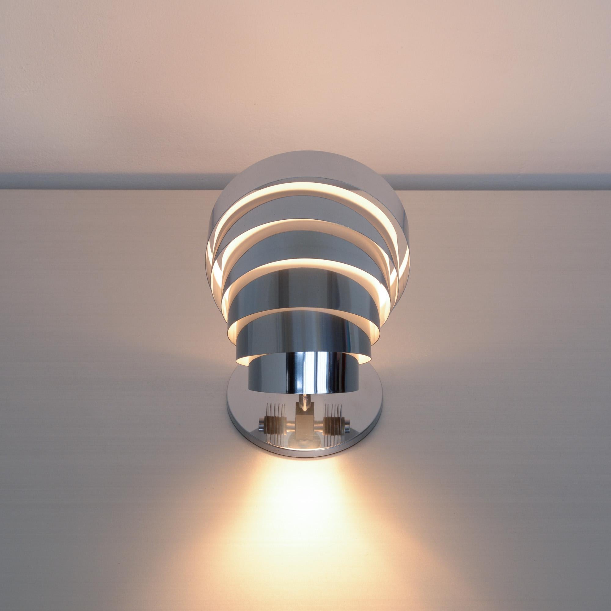 Swiss Visor Chrome Table Lamp by E.R. Nele for Temde