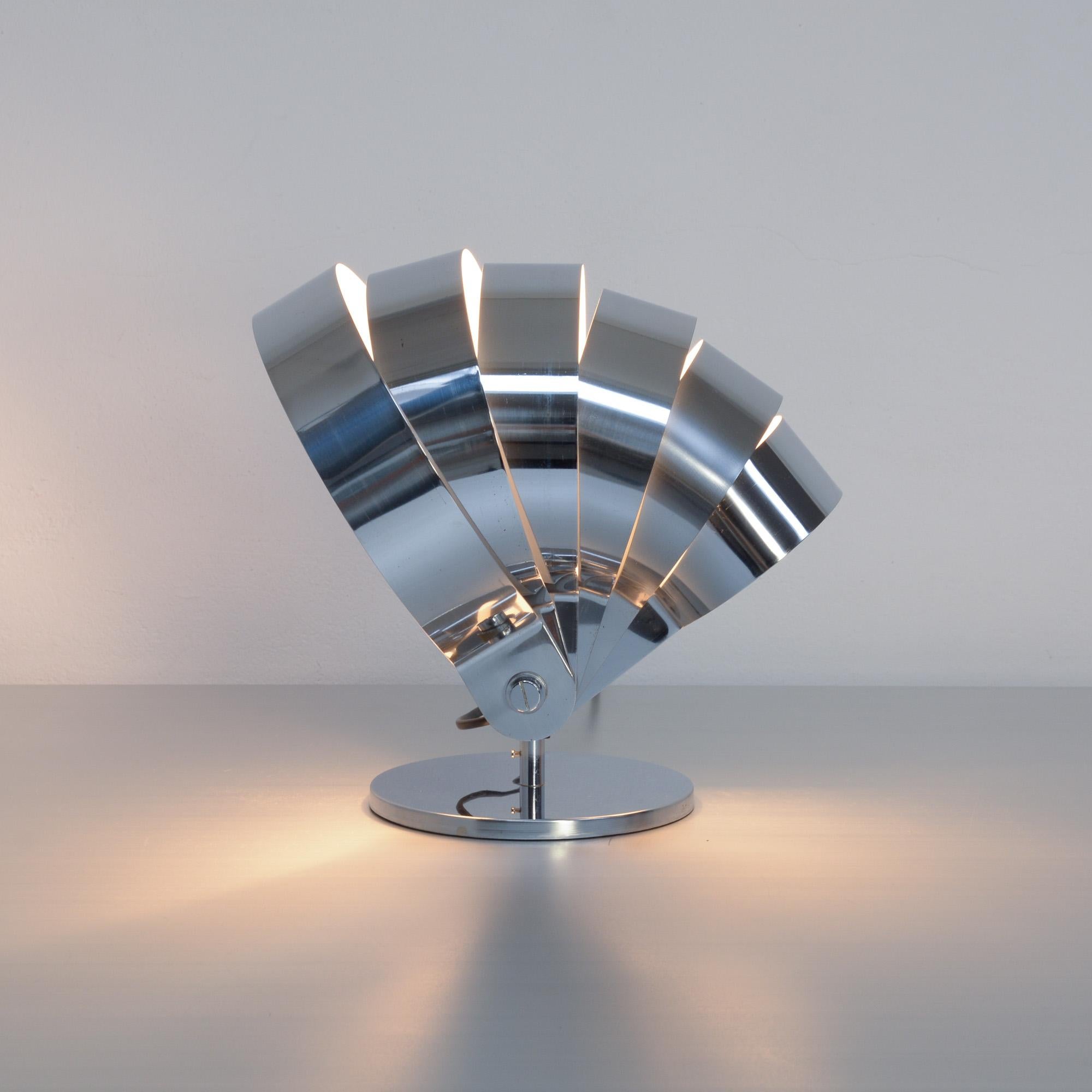 Metal Visor Chrome Table Lamp by E.R. Nele for Temde