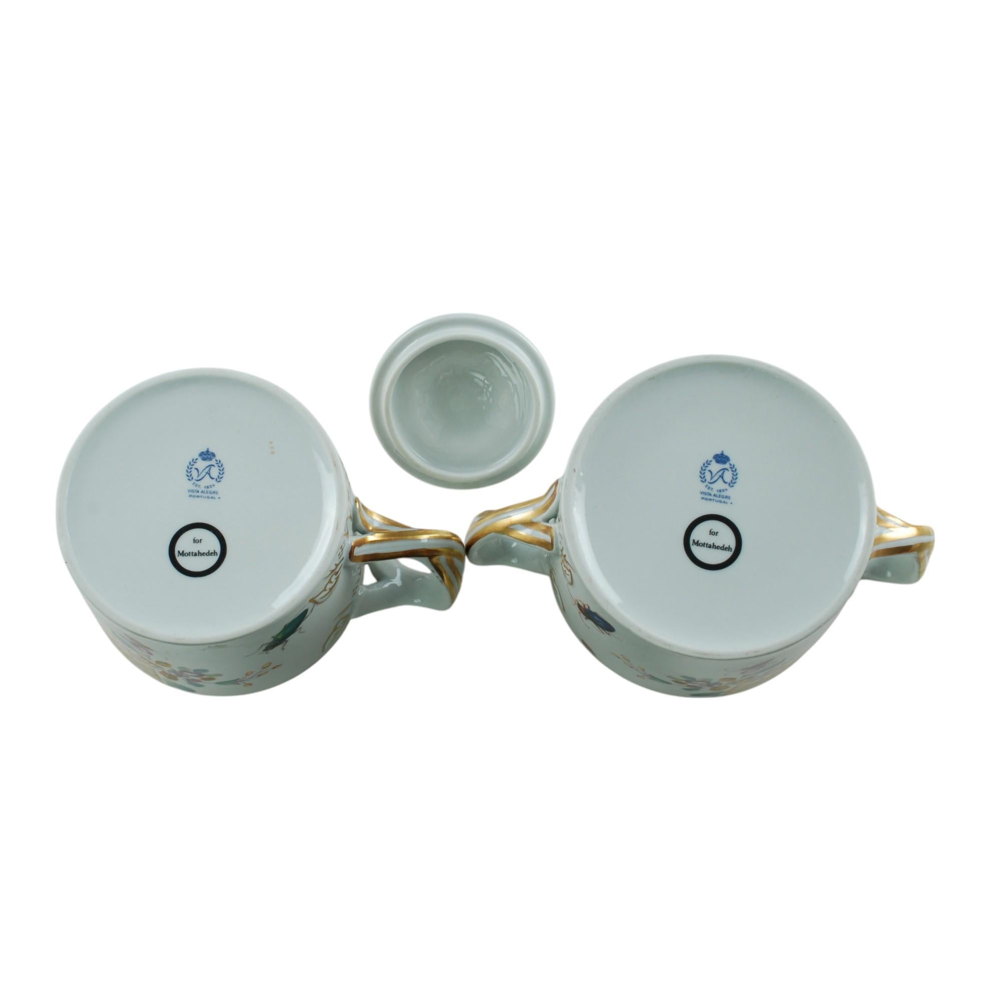 Vista Alegre para Mottahedeh Juego Demitasse de porcelana 