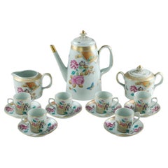 Ensemble demi-tasse Vista Alegre pour Mottahedeh « Lowstoft Rose » en porcelaine