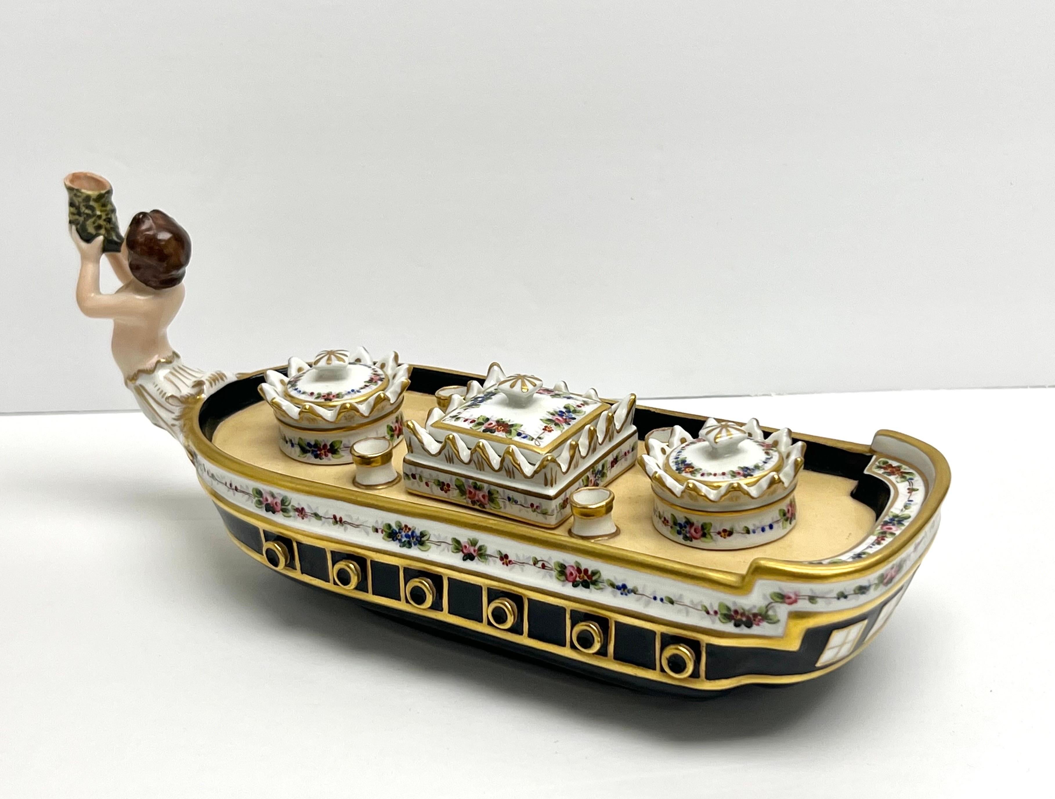 Vista Alegre Porcelain Desk Inkwell For Sale 1