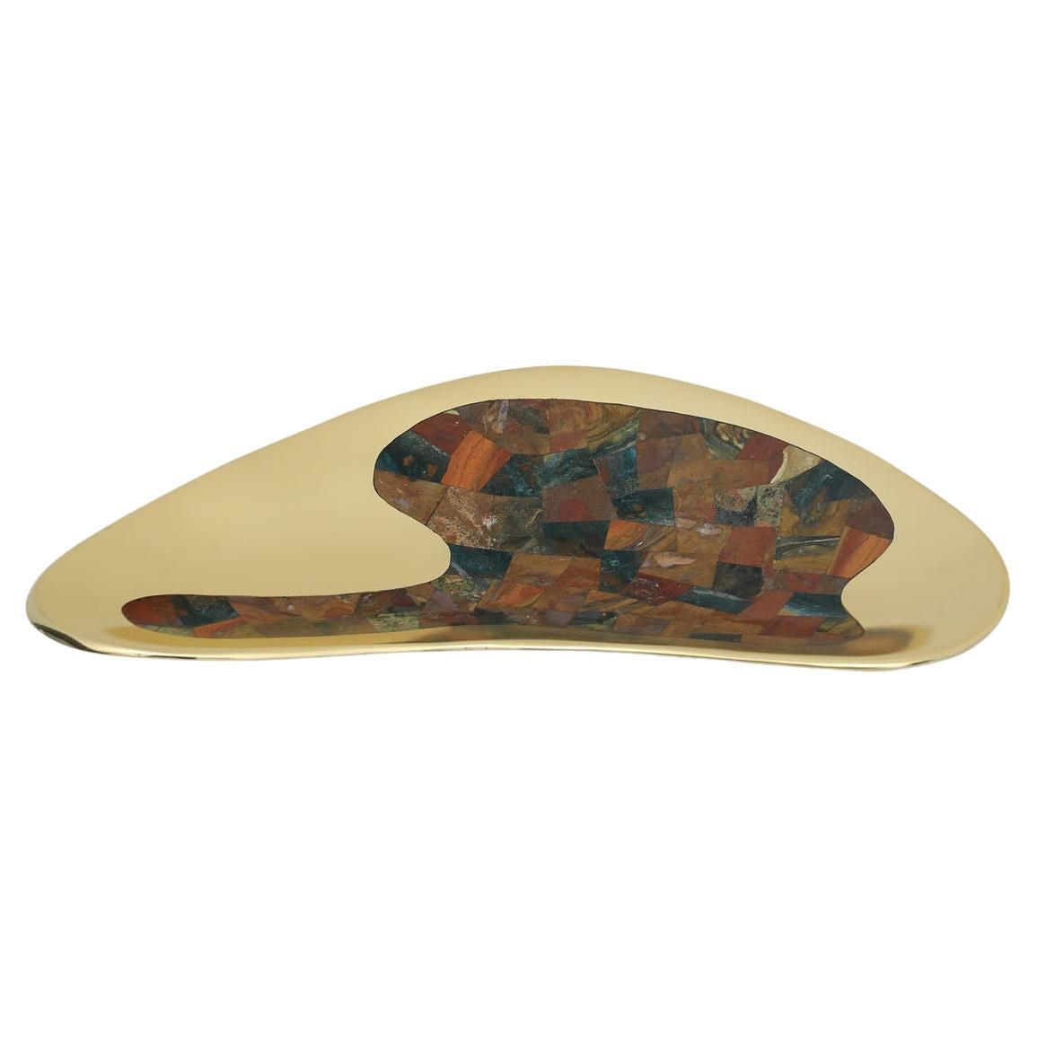 Vista Bowl Large in Brass and Semi Precious Stone, Viya by Vikram Goyal