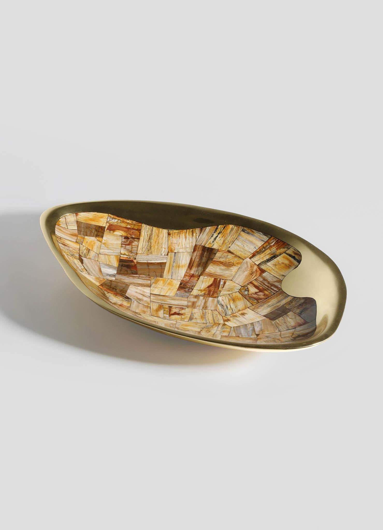 Calco Vista Bowl Medium in ottone e pietre semipreziose, Viya di Vikram Goyal in vendita