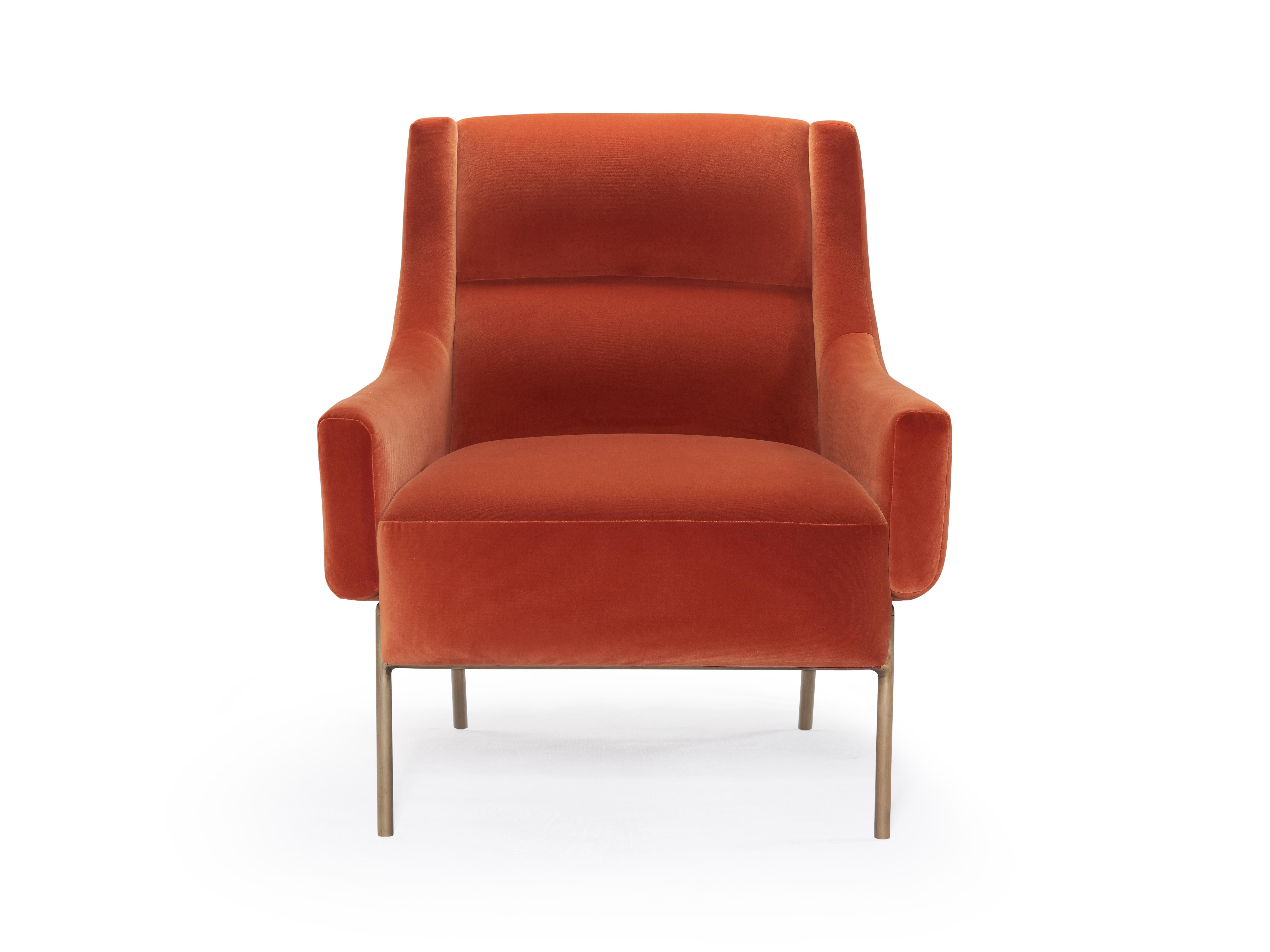 Price for lounge only.

Vista lounge chair and ottoman resonate exactly as their title suggests, a place where you can reflect, contemplate and take learned perspective. The lounge chairs hugging arms define a sensual embrace whilst held aloof by