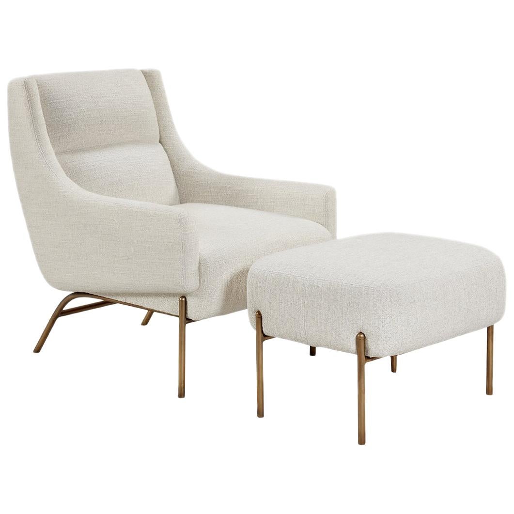 Vista Lounge Chair, Contemporary Armchair in Mark Alexander Upholstery For Sale