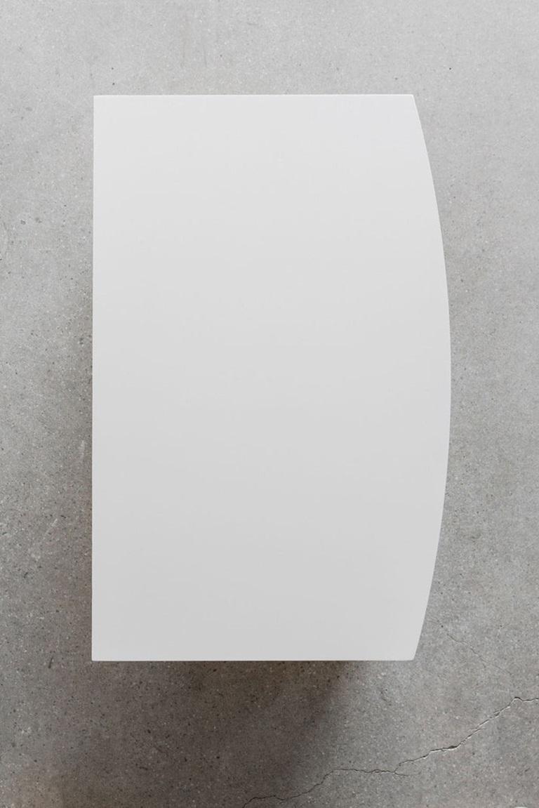 This Vista Nightstand is Custom Made in Los Angeles. The rounded steel top gives creates a bowed illusion on the face of the nightstand. Sleek, push release drawer slides allow for a modern, clean drawer face.
INDUSTRIAL STEEL + BIRCH INTERIOR +