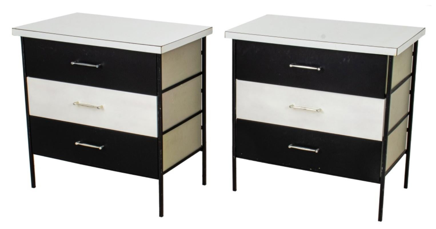 Mid-Century Modern Vista of California Black & White Dressers, Pair For Sale