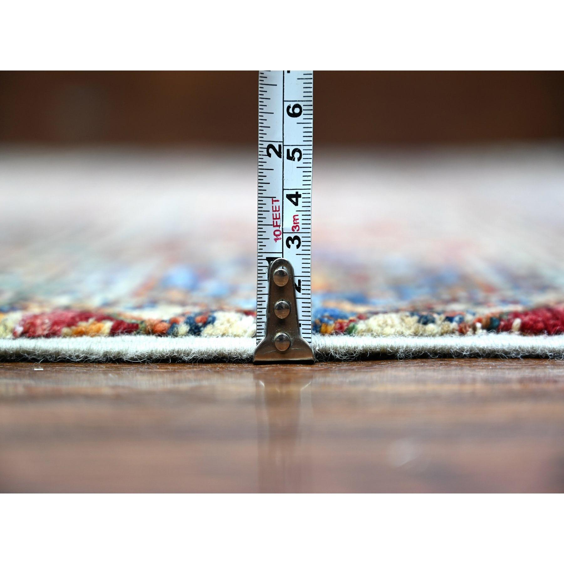 Vista White Afghan Super Kazak All Wool Hand Knots Rugs Tappeto orientale 8'10