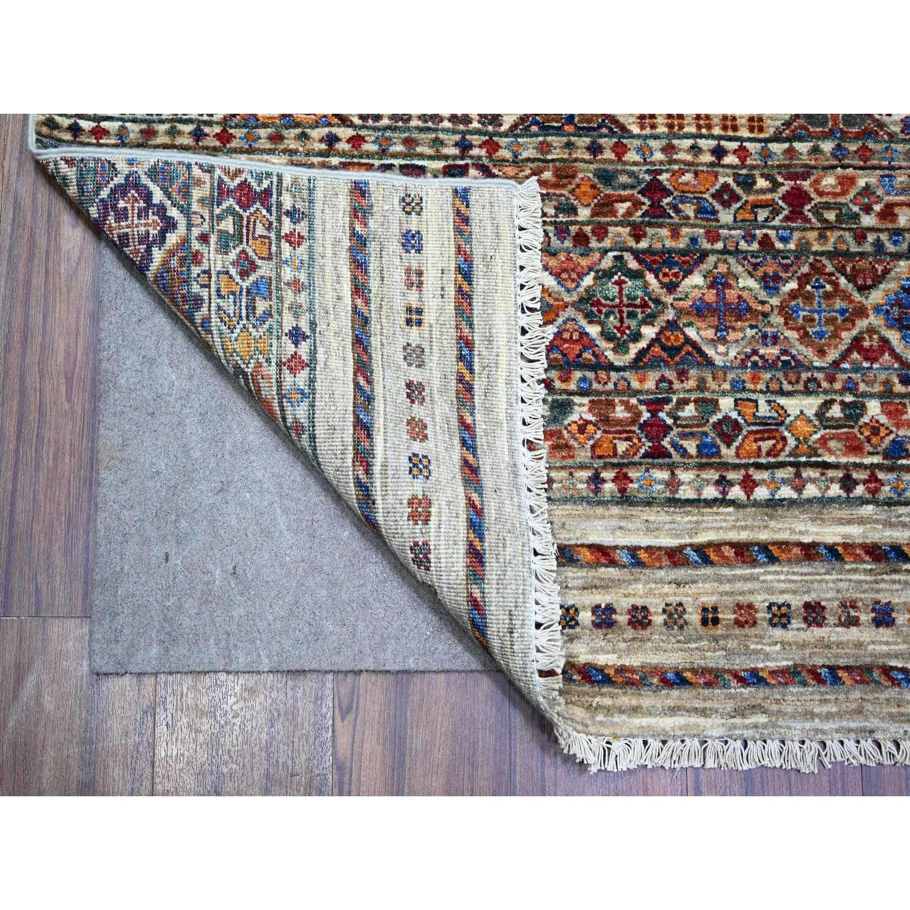 Annodato a mano Vista White Afghan Super Kazak All Wool Hand Knots Rugs Tappeto orientale 8'10