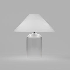 Vistosi Alega Table Lamp Transparent Base Glass And White Diffuser