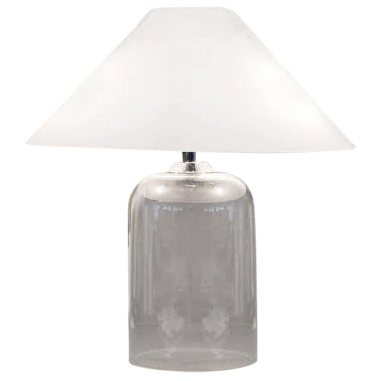 Vistosi Alega Table Lamp Transparent Base Glass And White Diffuser