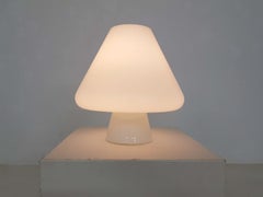 Vistosi and Venini Style Opaline Glass Mushroom Table or Floor Light, 1960s