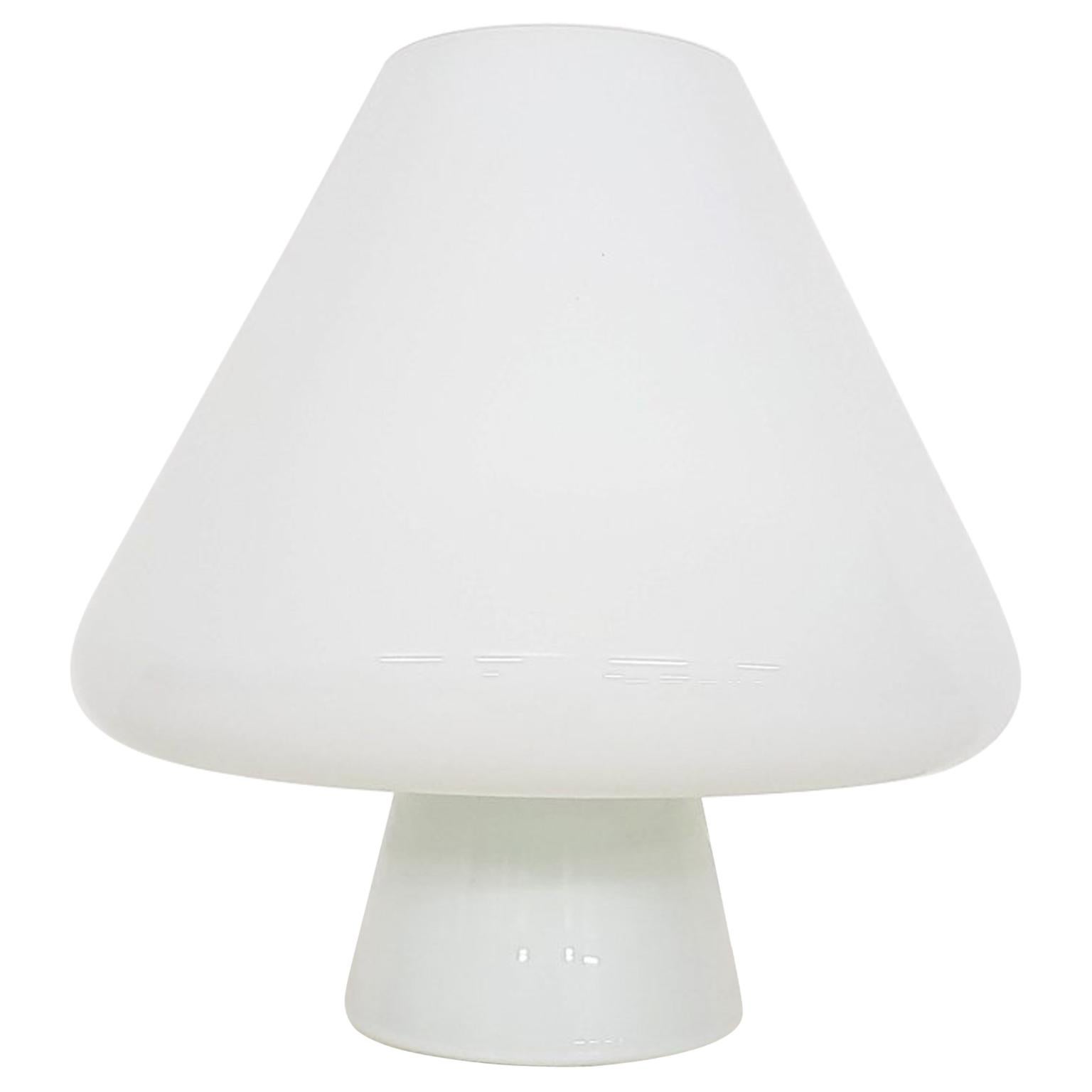 Vistosi and Venini Style Opaline Glass Mushroom Table or Floor Light, 1960s